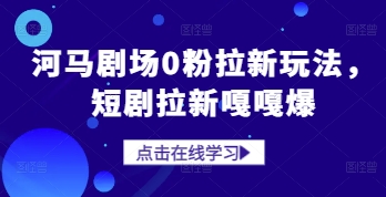 河马剧场0粉拉新玩法，短剧拉新嘎嘎爆-旺仔资源库