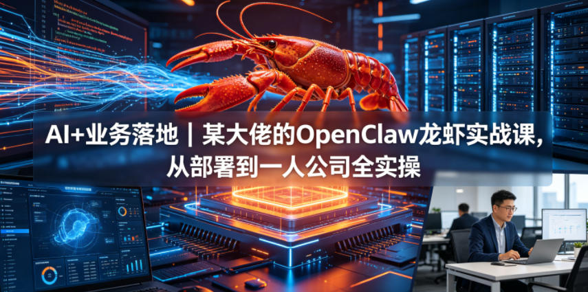 AI+业务落地｜某大佬的OpenClaw小龙虾实战课，从部署到一人公司全实操-旺仔资源库