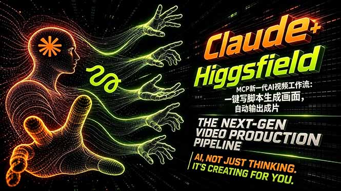 Claude+Higgsfield MCP新一代AI视频工作流：一键写脚本生成画面，自动输出成片-旺仔资源库