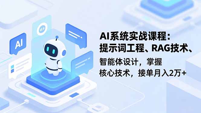 AI系统实战课程,提示词工程、RAG技术、智能体设计,掌握核心技术,接单月入2万+-旺仔资源库