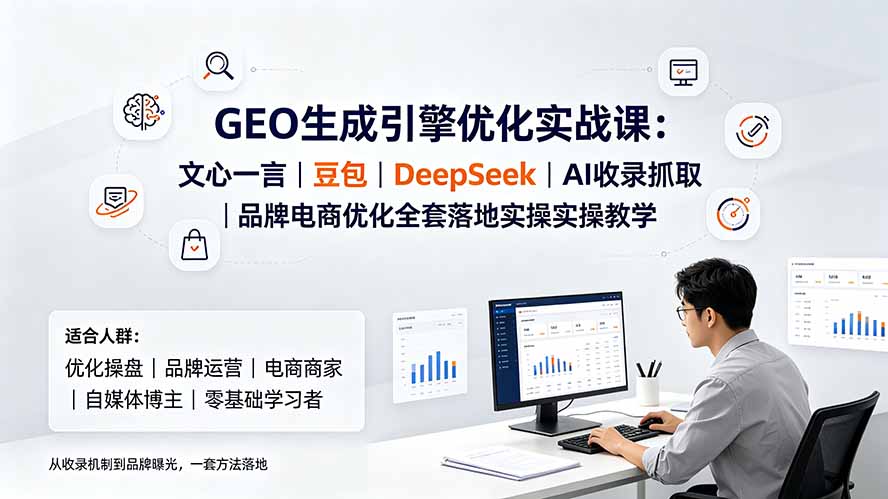 GEO生成引擎优化实战课:文心一言|豆包|DeepSeek|AI收录抓取|品牌电商优化全套落地实操教学-旺仔资源库