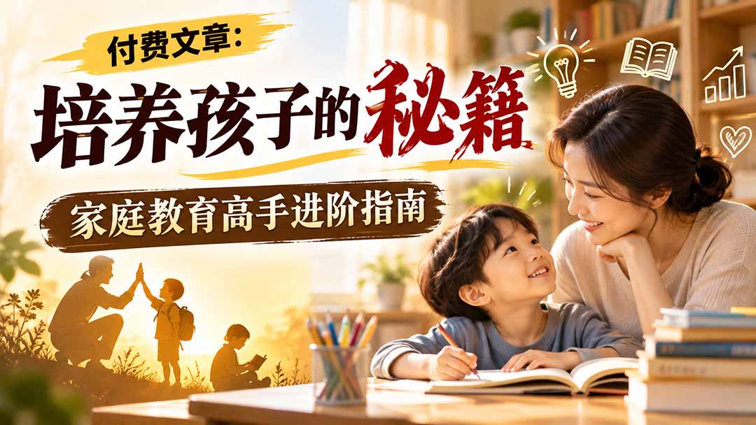 付费文章:培养孩子的秘籍,家庭教育高手进阶指南-旺仔资源库