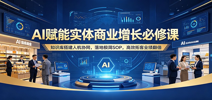 AI赋能实体商业增长必修课：知识库搭建人机协同，落地极简SOP，高效拓客业绩翻倍-旺仔资源库