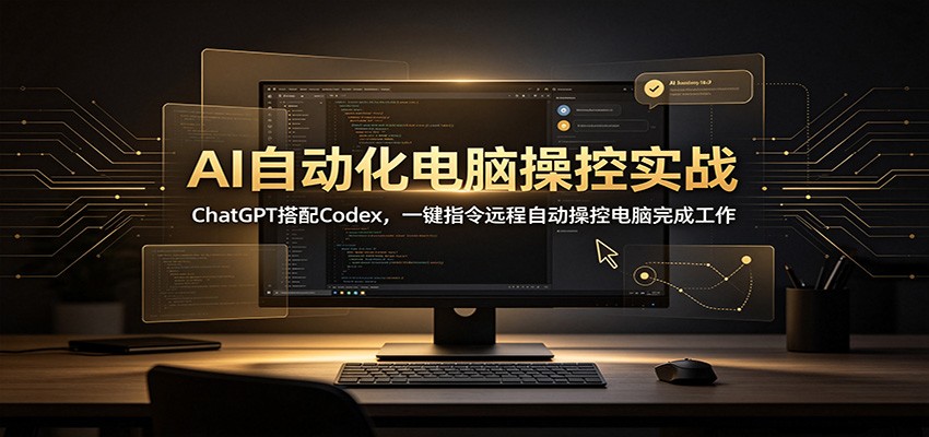 AI自动化电脑操控实战：ChatGPT搭配Codex，一键指令远程自动操控电脑完成工作-旺仔资源库