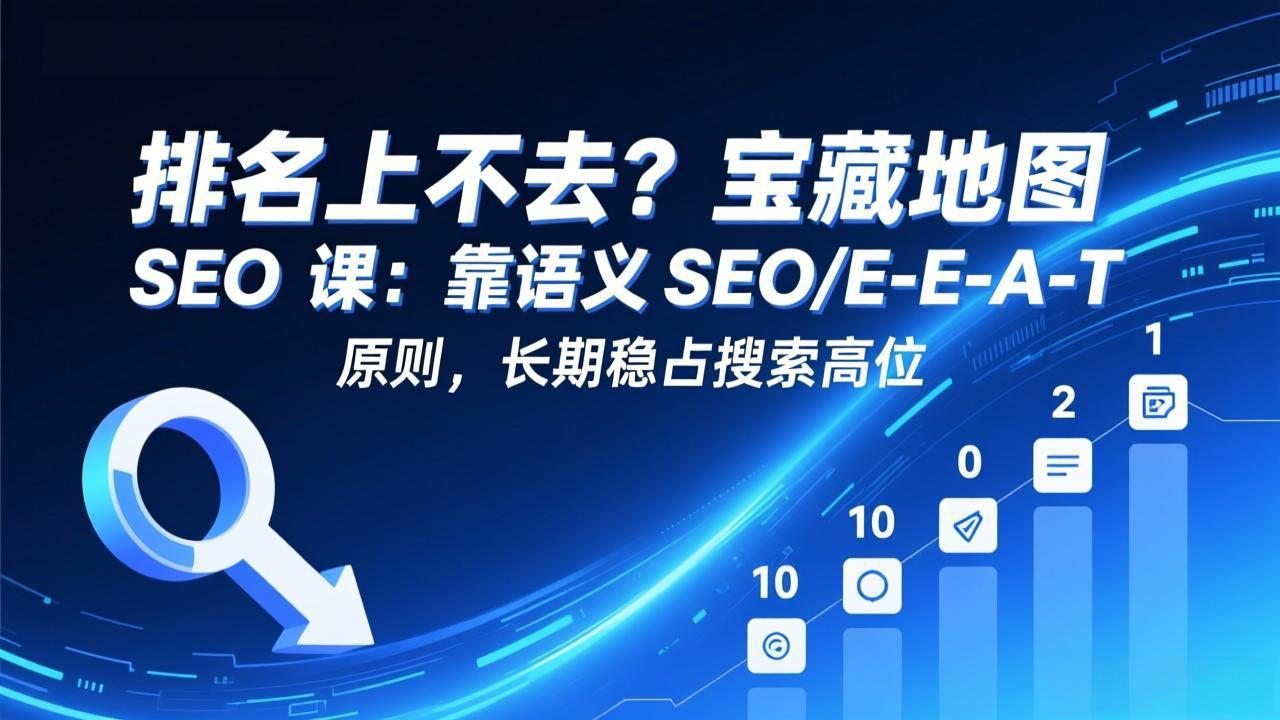 排名上不去?宝藏地图 SEO 课:靠语义 SEO+E-E-A-T 原则,长期稳占搜索高位-旺仔资源库