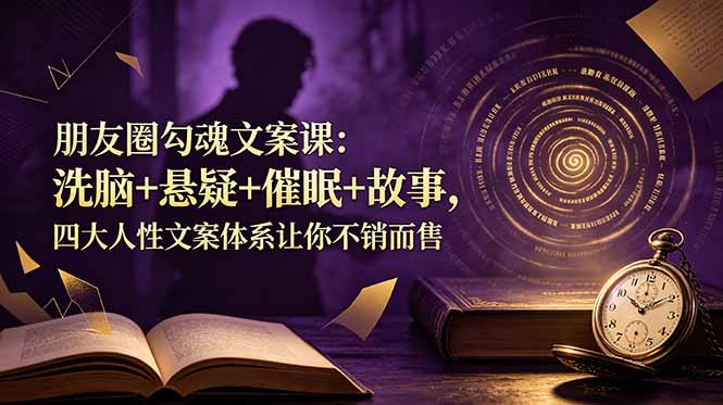 朋友圈勾魂文案课：洗脑+悬疑+催眠+故事，四大人性文案体系让你不销而售-旺仔资源库