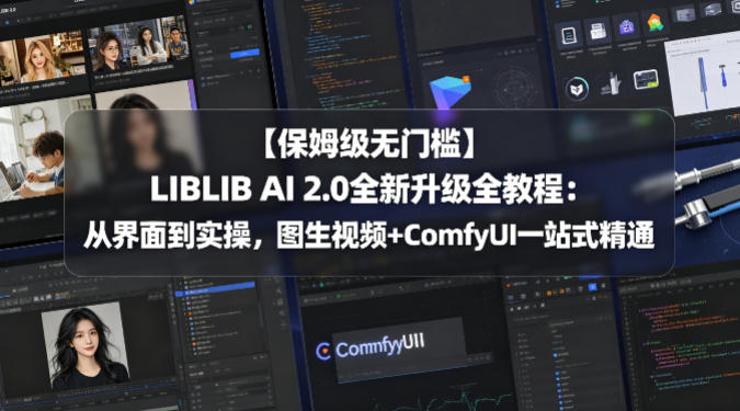 【保姆级无门槛】LIBLIB AI 2.0全新升级全教程：从界面到实操，图生视频+ComfyUI一站式精通-旺仔资源库
