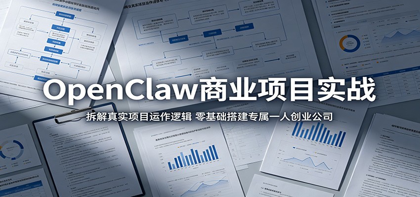 OpenClaw商业项目实战:拆解真实项目运作逻辑,零基础搭建专属一人创业公司-旺仔资源库