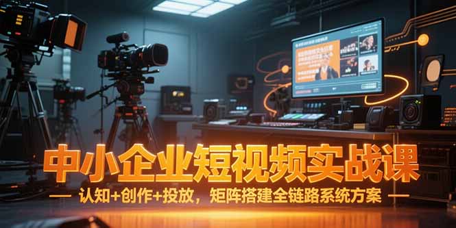中小企业短视频实战课，认知+创作+投放，矩阵搭建全链路系统方案-旺仔资源库