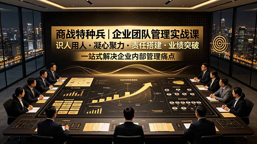 商战特种兵|企业团队管理实战课:识人用人|凝心聚力|责任搭建|业绩突破,一站式解决企业内部管理痛点-旺仔资源库