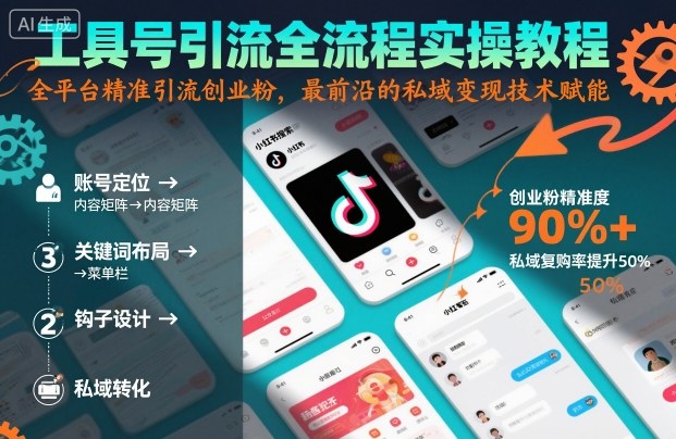 工具号引流全流程保姆级实操教程，全平台精准引流创业粉，最前沿的私域变现技术赋能-旺仔资源库