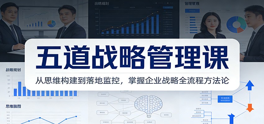五道战略管理课：从思维构建到落地监控，掌握企业战略全流程方法论-旺仔资源库