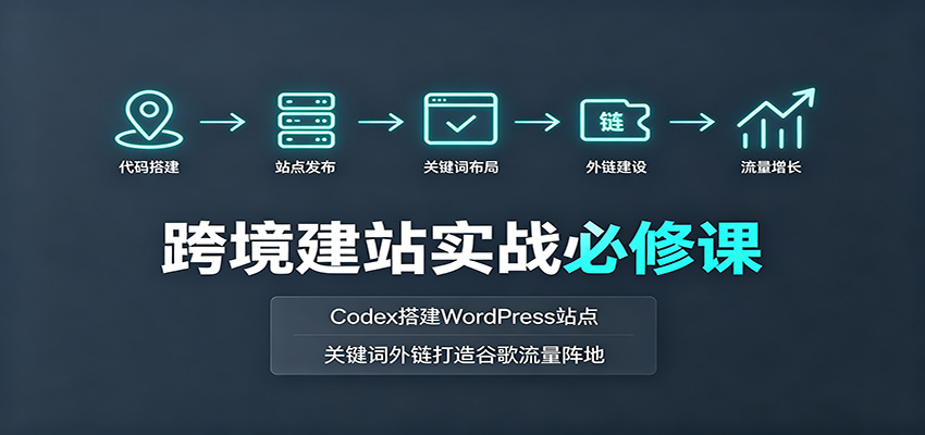 跨境建站实战必修课:Codex搭建WordPress站点,关键词外链打造谷歌流量阵地-旺仔资源库