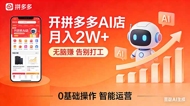 开一家拼多多AI店，月入2W+，无脑赚，告别打工，附SOP手册-旺仔资源库