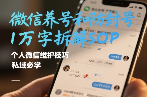 微信养号和防封号1万字拆解SOP,个人微信维护技巧,私域必学【文档】-旺仔资源库