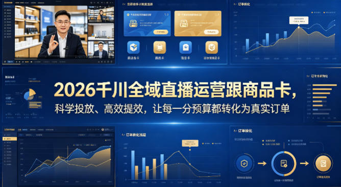 2026千川全域直播运营跟商品卡，科学投放、高效提效，让每一分预算都转化为真实订单-旺仔资源库