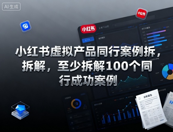 小红书虚拟产品同行案例拆解，至少拆解100个同行成功案例-旺仔资源库