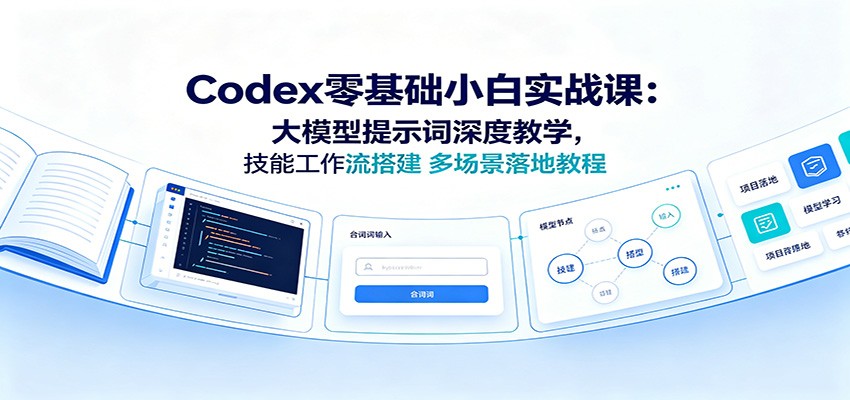 Codex零基础小白实战课:大模型提示词深度教学,技能工作流搭建多场景落地教程-旺仔资源库