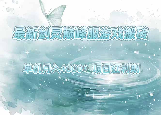 最新剑灵巅峰服游戏搬砖，项目红利期，单机稳定4000+操作简单好上手-旺仔资源库