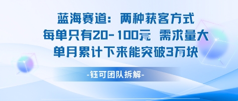 蓝海赛道：需求量大 单月累计下来能突破3W-旺仔资源库