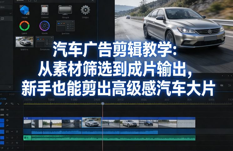 汽车广告剪辑教学：从素材筛选到成片输出，新手也能剪出高级感汽车大片-旺仔资源库
