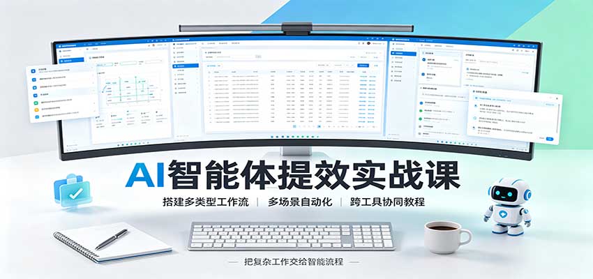 AI智能体提效实战课:搭建多类型工作流,多场景自动化,跨工具协同教程-旺仔资源库