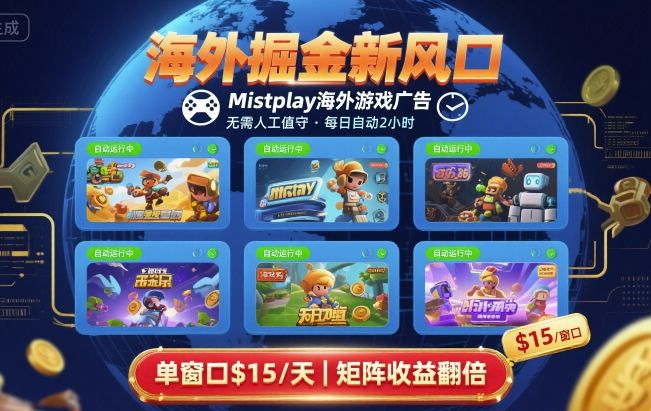 海外掘金新风口，Mistplay海外游戏广告，每日自动运行，单窗口稳入2美刀 ，可矩阵操作【揭秘】-旺仔资源库