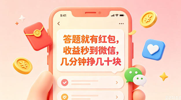 答题就有红包,收益秒到微信,几分钟挣几十块,学生党上班族宝妈都可以玩【揭秘】-旺仔资源库