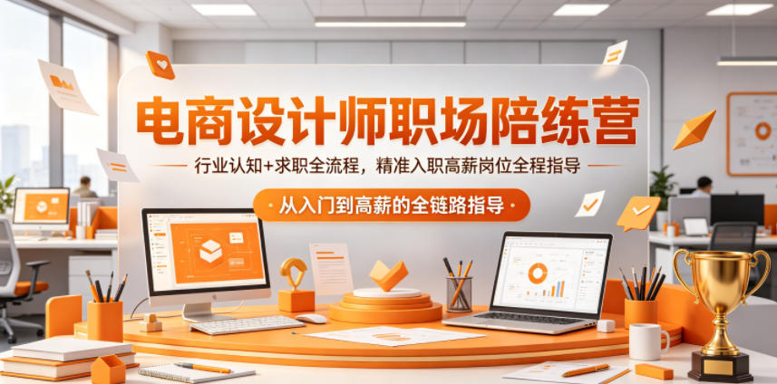 电商设计师职场陪练营,行业认知+求职全流程,精准入职高薪岗位全程指导-旺仔资源库