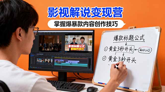影视解说变现营：通过30+实战案例爆款内容创作技巧，掌握影视解说盈利密码-旺仔资源库
