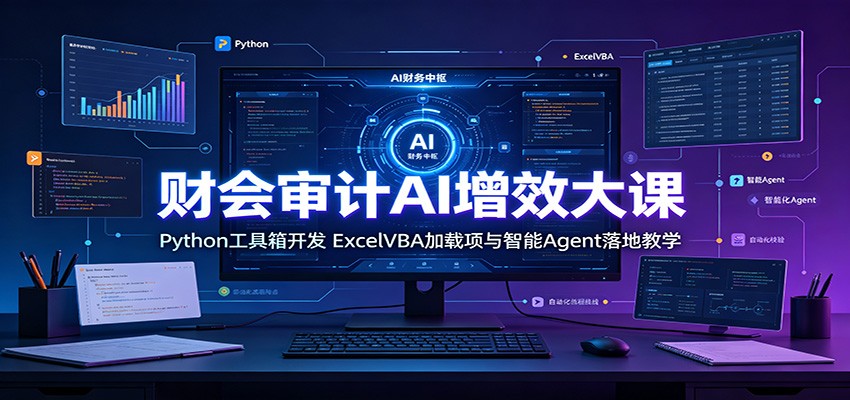 财会审计AI增效大课：Python工具箱开发，ExcelVBA加载项与智能Agent落地教学-旺仔资源库