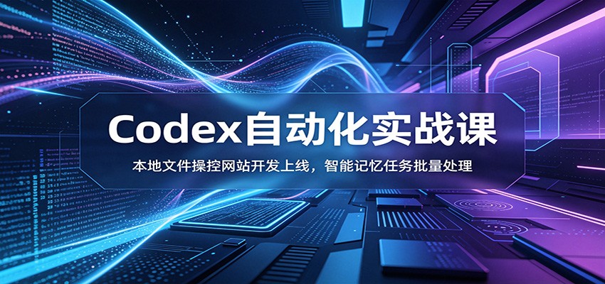 Codex自动化实战课：本地文件操控网站开发上线，智能记忆任务批量处理-旺仔资源库