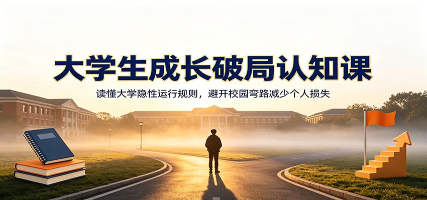 大学生成长破局认知课：读懂大学隐性运行规则，避开校园弯路减少个人损失-旺仔资源库