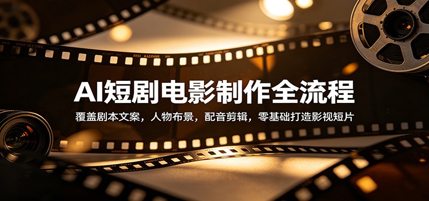 AI短剧电影制作全流程：覆盖剧本文案，人物布景，配音剪辑，零基础打造影视短片-旺仔资源库