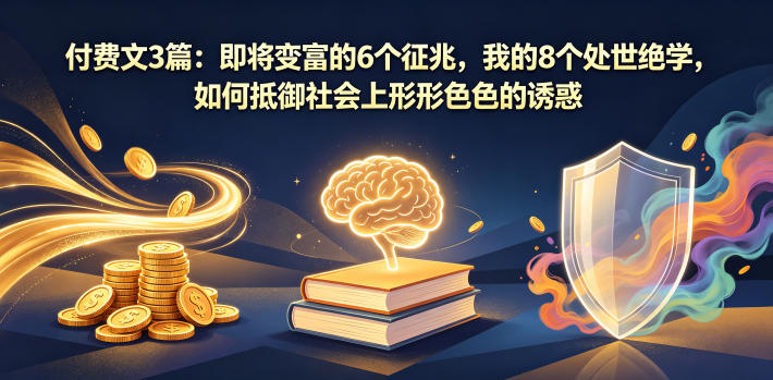 付费文3篇：即将变富的6个征兆，我的8个处世绝学，如何抵御社会上形形色色的诱惑-旺仔资源库