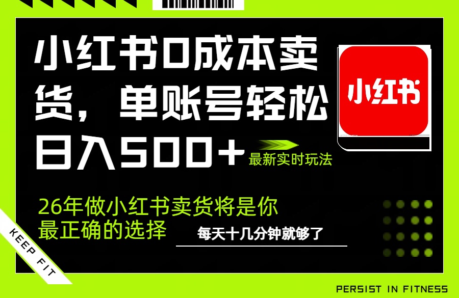 小红书0成本AI卖货，单账号轻松日入500+，完全托管AI，可矩阵放大-旺仔资源库