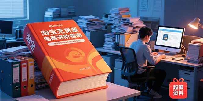 淘宝无货源电商进阶指南，包含新人课、进阶课，配套资料，蓝海选品等-旺仔资源库