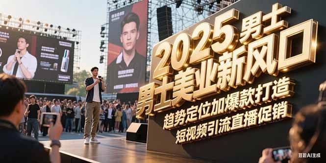 2025男士美业新风口，趋势定位加爆款打造，短视频引流直播促销-旺仔资源库