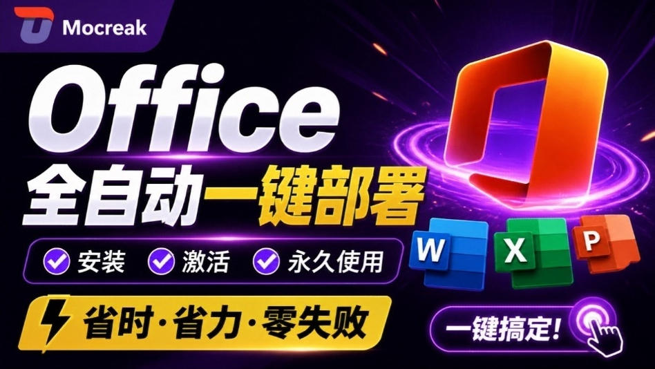 Office全自动一键部署安装,最高支持2024版本,可自定义安装组件,内置激活工具,全免费使用Mocreak!-旺仔资源库
