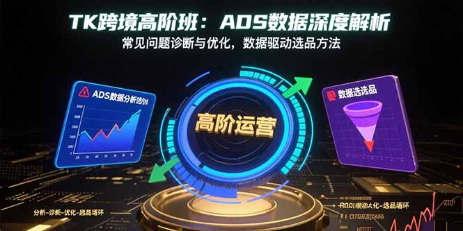 TK跨境高阶班：ADS数据深度解析，常见问题诊断与优化，数据驱动选品方法-旺仔资源库