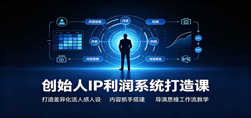 创始人IP利润系统打造课：打造差异化活人感人设，内容抓手搭建，导演思维工作流教学-旺仔资源库