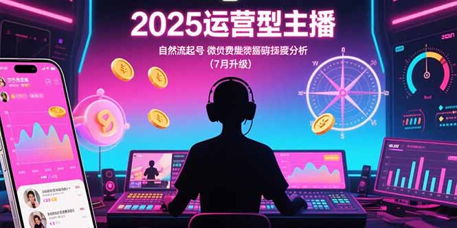 2025运营型主播：自然流起号，微付费投放技巧，罗盘数据深度解析(7月更新-旺仔资源库