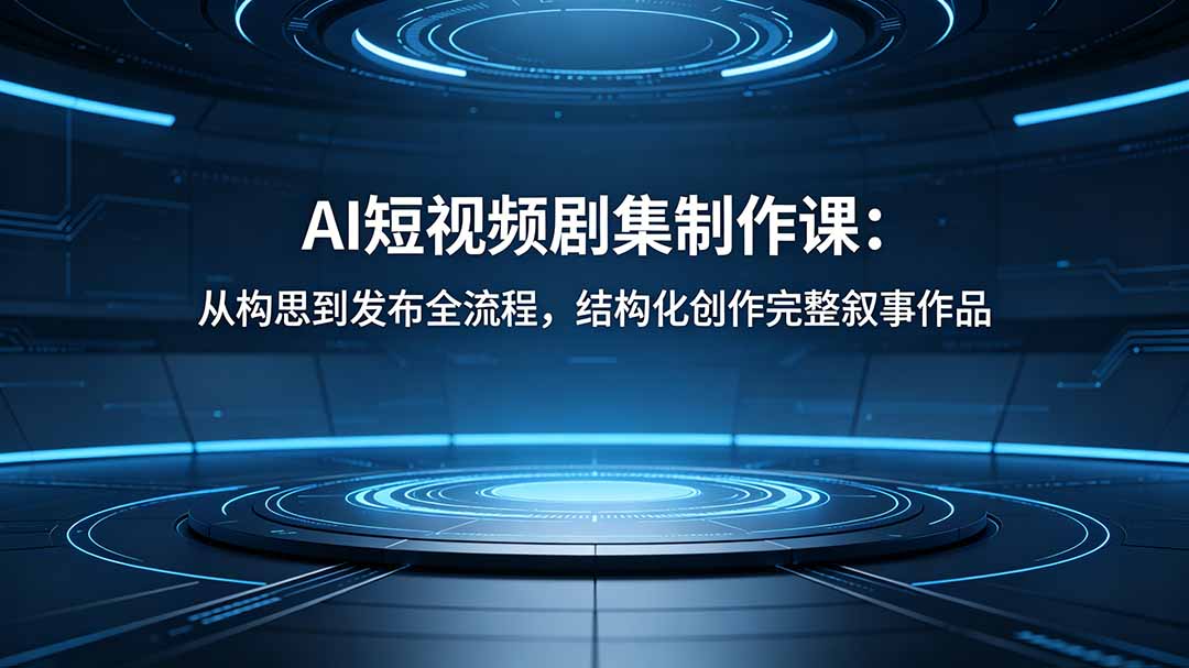 AI短视频剧集制作课：从构思到发布全流程，结构化创作完整叙事作品-旺仔资源库