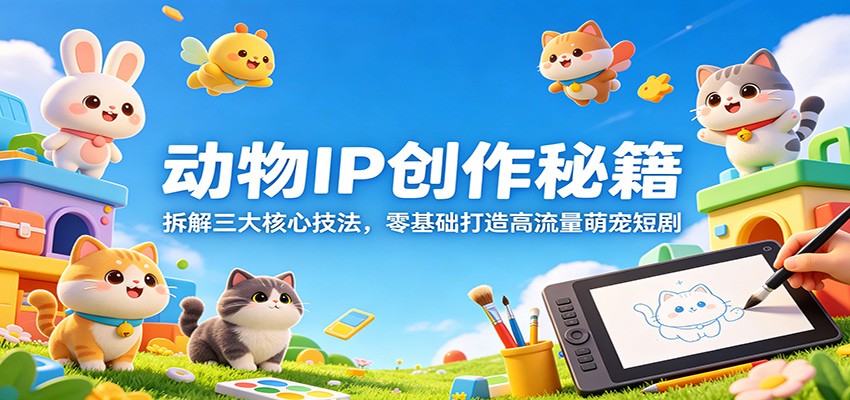 动物IP创作秘籍：拆解三大核心技法，零基础打造高流量萌宠短剧-旺仔资源库