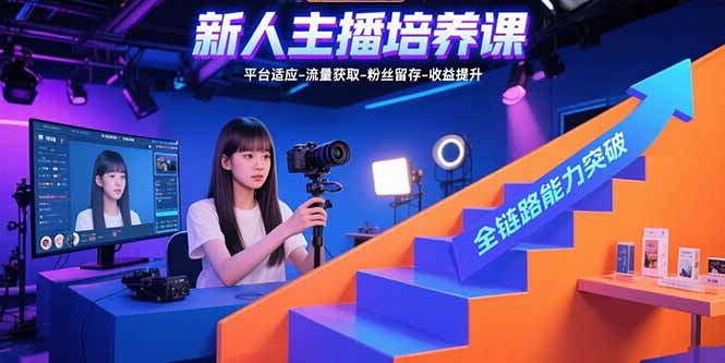 新人主播培养课：平台适应-流量获取-粉丝留存-收益提升 全链路能力突破-旺仔资源库