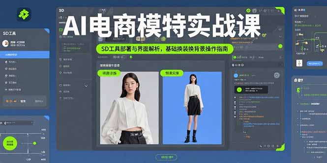 AI电商模特实战课，SD工具部署与界面解析，基础换装换背景操作指南-旺仔资源库