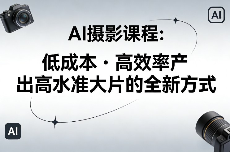 AI摄影课程，低成本高效率产出高水准大片的全新方式-旺仔资源库