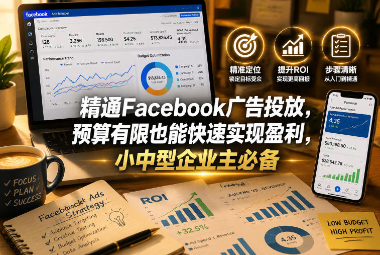 精通Facebook广告投放，预算有限也能快速实现盈利，小中型企业主必备【原创双语字幕】-旺仔资源库