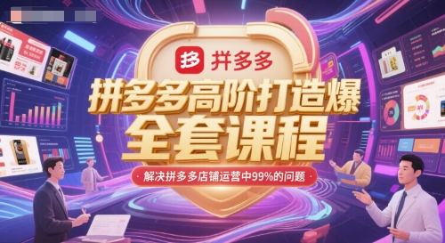 拼多多高阶打造爆款全套课程，解决拼多多店铺运营中99%的问题-旺仔资源库