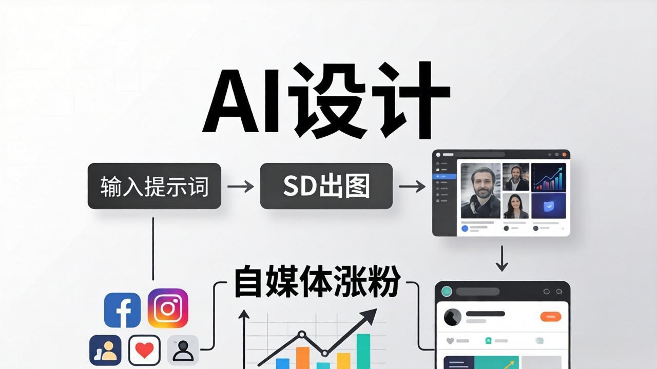 人人都是AI设计师：SD出图+自媒体涨粉一站教学，告别图文素材焦虑，AI设计让你轻松避开内卷-旺仔资源库